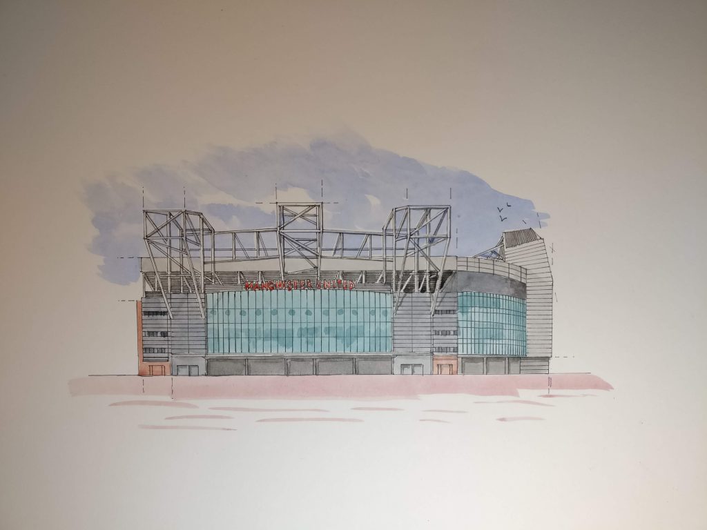 old trafford watercolour