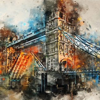 Tower Bridge watercolour effect canvas art print