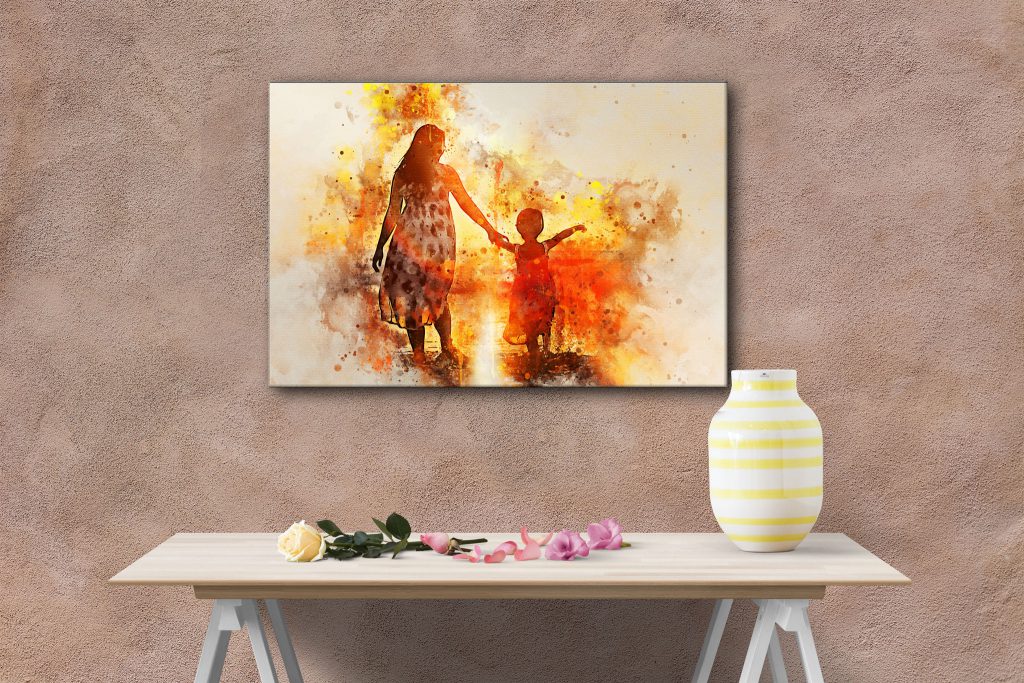 Mother’s Day canvas art print holding hands Alan Hill Art