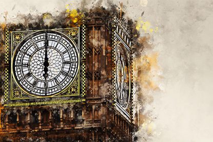 "Time waits for no-one" Big Ben clock face canvas print