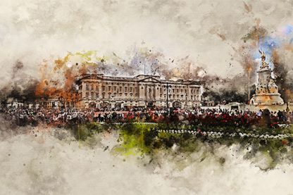 Buckingham Palace stunning watercolour effect canvas print