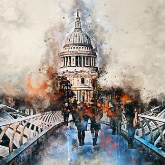 "St. Paul’s Ghost" - across the Millennium Bridge canvas print