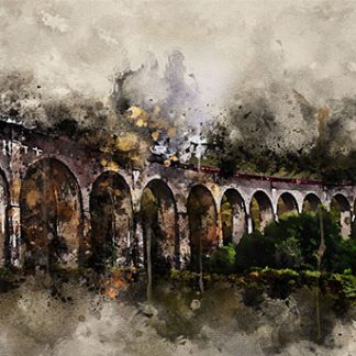 Gloomy Glenfinnan viaduct, Scotland canvas print