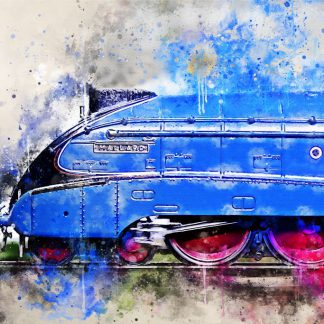 the Mallard, famous steam train canvas watercolour effect print