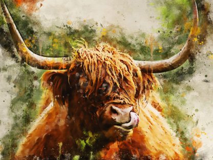 New for 2022 – highland cow canvas print, lip smacking good