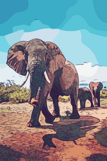 Vertical portrait canvas print of a majestic elephant