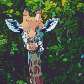 Gorgeous giraffe digital effect colourful canvas print