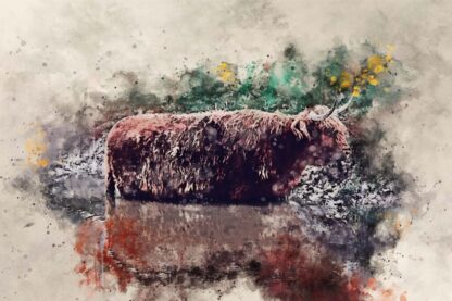 Canvas print, highland cows (from calendar - February 23) stunning digital art in a range of sizes