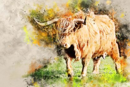 Canvas print, highland cows (from calendar - March 23) stunning digital art in a range of sizes
