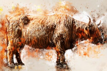 Canvas print, highland cows (from calendar - May 23) stunning digital art in a range of sizes