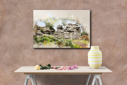 Canvas print, Brimham Rocks near Harrogate (from calendar - November 23) stunning digital art in a range of sizes