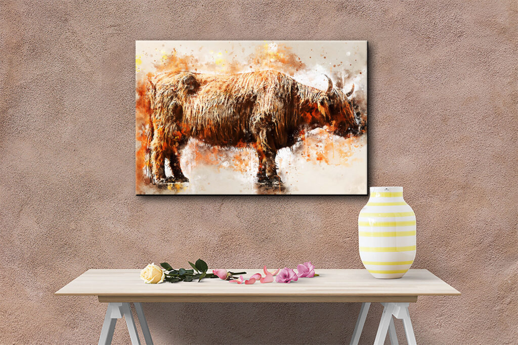Canvas print, highland cows (from calendar May 23) stunning digital
