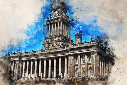 Canvas print, Town Hall in Leeds (from calendar - June 23) stunning digital art in a range of sizes