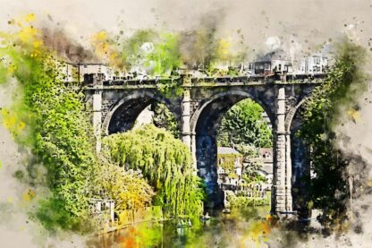 Canvas print, Viaduct in Knaresborough (from calendar - July 23) stunning digital art in a range of sizes