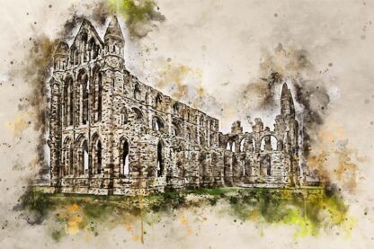Canvas print, Whitby Abbey in Whitby (from calendar - October 23) stunning digital art in a range of sizes