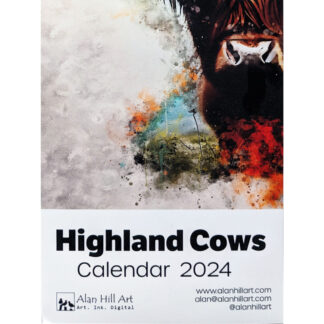 Official Alan Hill Art 2024 Highland cow calendar