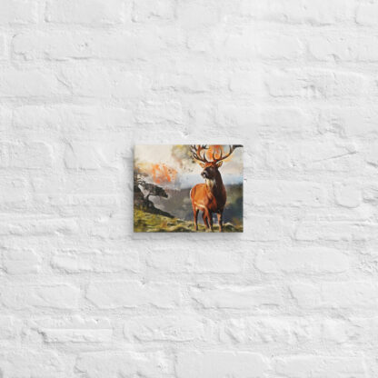 Highland Deer digital watercolour effect canvas print - Image 2