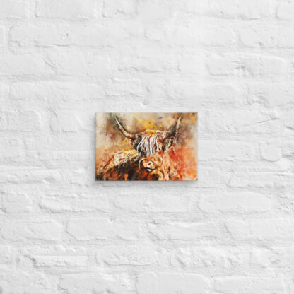 Clyde the highland cow canvas print - Image 3