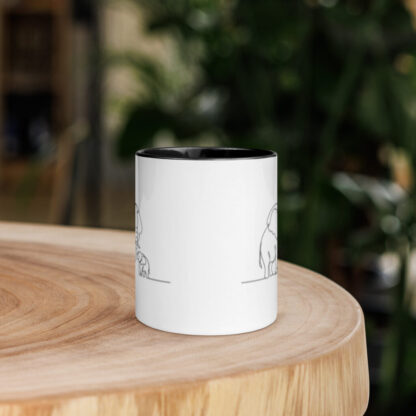 Elephant and child line art Mug with Color Inside - Image 2