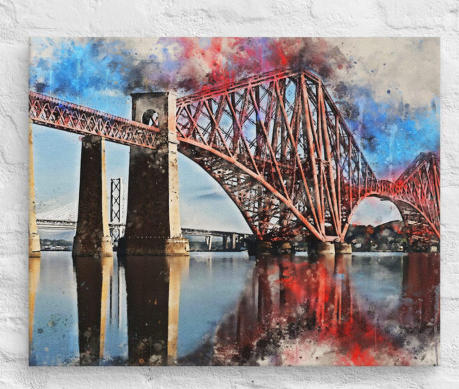 Forth Rail Bridge Watercolour Canvas art